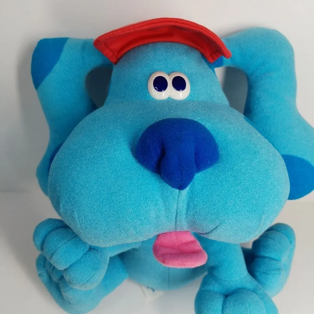 Vintage 1998 Tyco Blues‎ Clues Stuffed Plush Dog With Red Hat Clue Keeping Blue